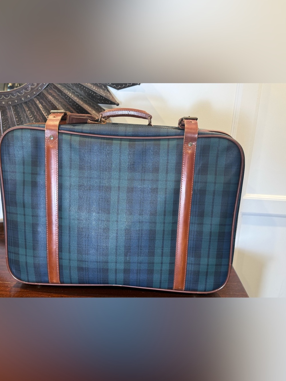 Vintage Polo Ralph Lauren Black Watch Plaid 25in Suitcase Made in Italy - Picture 16 of 16